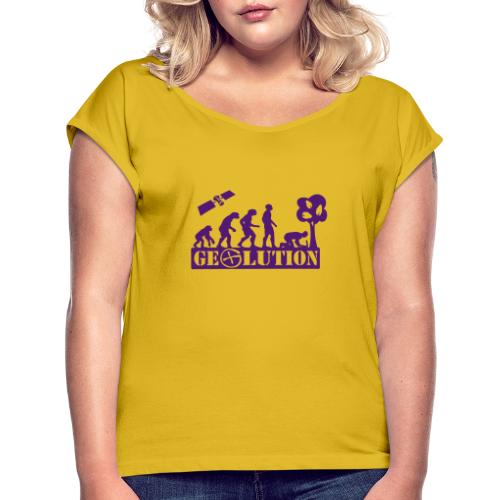 Geolution - 1color - 2O12 - Frauen T-Shirt mit gerollten Ärmeln