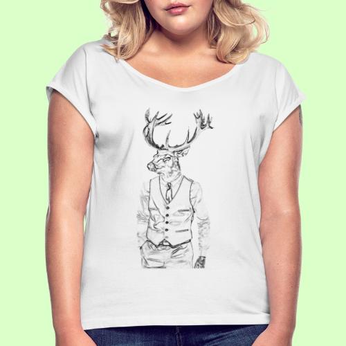 DEER STYLE!! - Camiseta con manga enrollada mujer
