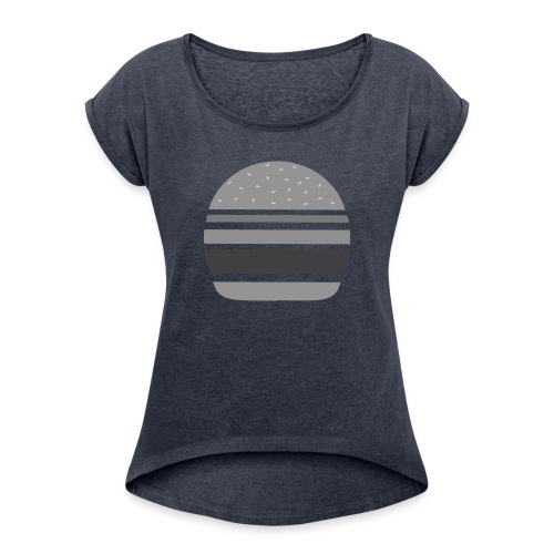 Logo_panhamburger_gris - T-shirt à manches retroussées Femme