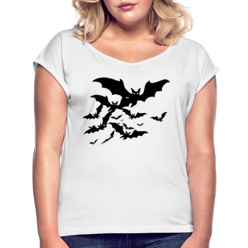 Bats - Frauen T-Shirt mit gerollten Ärmeln