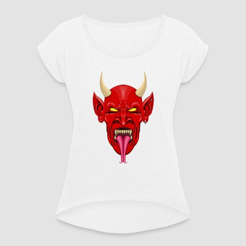 Devils Face Satans Army - Women's T-Shirt with rolled up sleeves