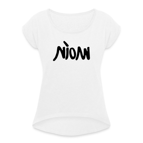#moin #white - Frauen T-Shirt mit gerollten Ärmeln