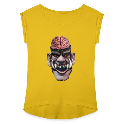 Big brain monster - T-shirt med upprullade ärmar dam