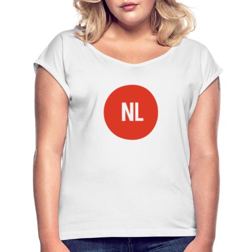 NL logo - Vrouwen T-shirt met opgerolde mouwen