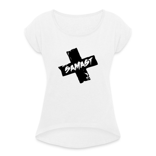 SAMAST Merchandise Bandlogo - Frauen T-Shirt mit gerollten Ärmeln
