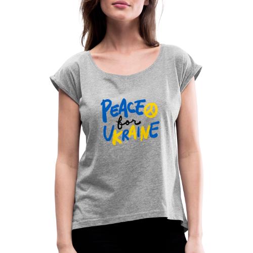 Peace For Ukraine - Maglietta da donna con risvolti