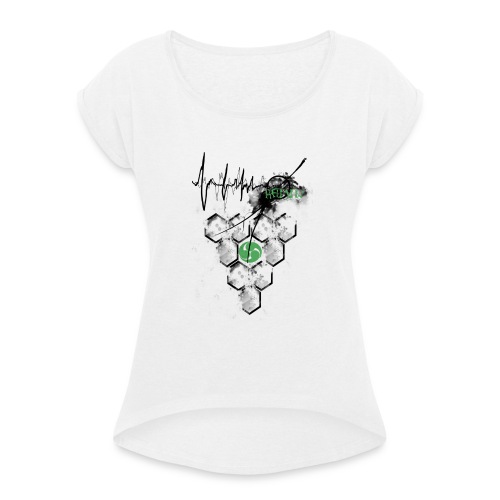 Raijin Hero-Heartbeat - Frauen T-Shirt mit gerollten Ärmeln