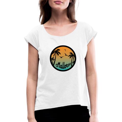 Mallorca sunset sky - Vrouwen T-shirt met opgerolde mouwen