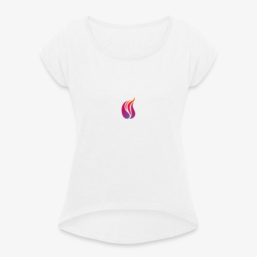 Fire logo - Women's T-Shirt with rolled up sleeves