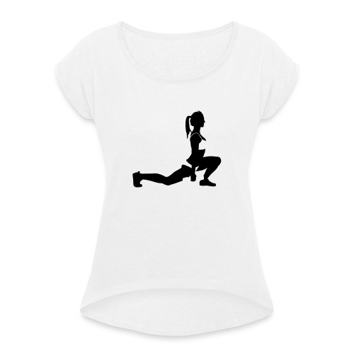Fitness - Frauen T-Shirt mit gerollten Ärmeln