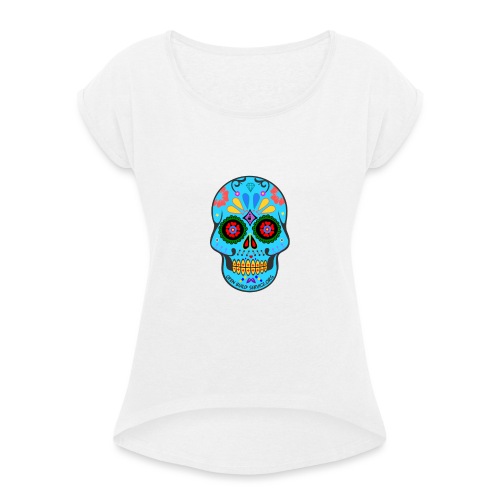 OBS-Skull-Sticker - Women's T-Shirt with rolled up sleeves