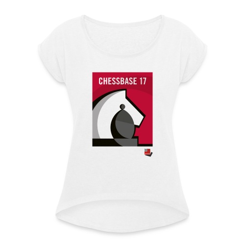 CHESSBASE 17 - Schach, Läufer, Springer - Camiseta con manga enrollada mujer