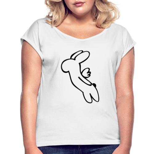 Engel Kaninchen Hasen Flügel Ostern Häschen bunny - Frauen T-Shirt mit gerollten Ärmeln