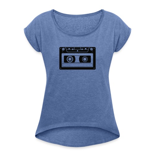 Cassette - Frauen T-Shirt mit gerollten Ärmeln
