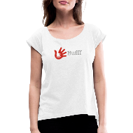 Bufff Logo med text - T-shirt med upprullade ärmar dam