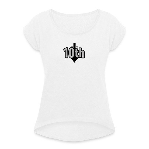 10th Normal Logo - Frauen T-Shirt mit gerollten Ärmeln