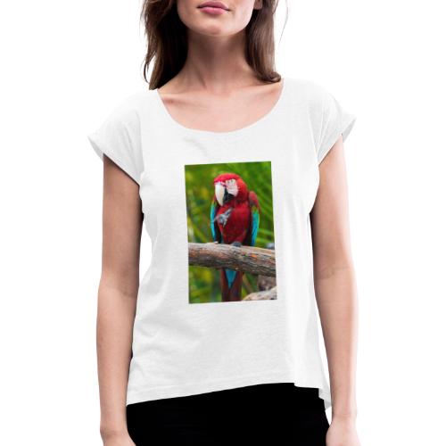 parrot - Frauen T-Shirt mit gerollten Ärmeln