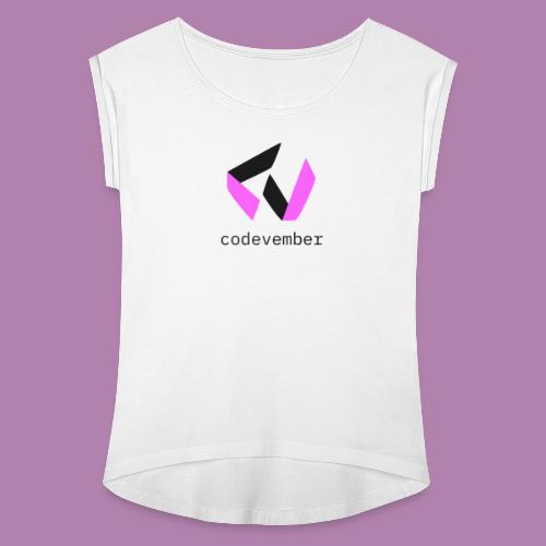 [2021 Collection] Logo mit Text - Frauen T-Shirt mit gerollten Ärmeln
