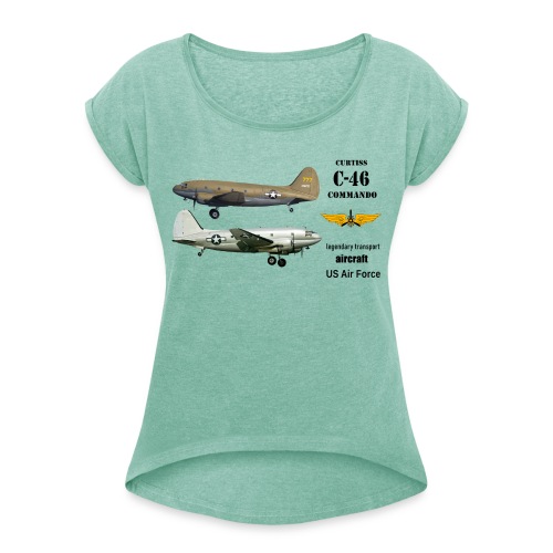 C-46 - Frauen T-Shirt mit gerollten Ärmeln