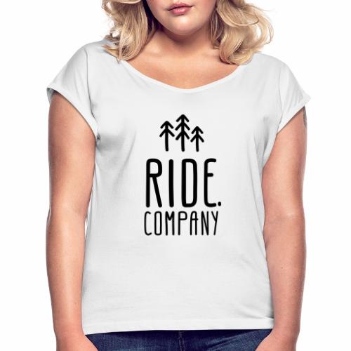 RIDE.company Logo - Frauen T-Shirt mit gerollten Ärmeln