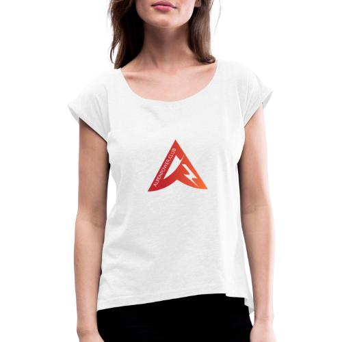 logo alpenpower - Frauen T-Shirt mit gerollten Ärmeln