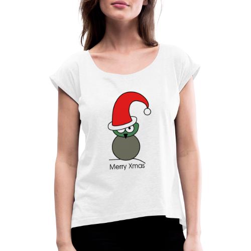 Owl - Merry Xmas - T-shirt à manches retroussées Femme