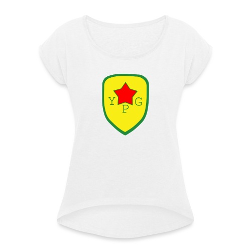 YPG Snapback Support hat - Naisten T-paita, jossa rullatut hihat
