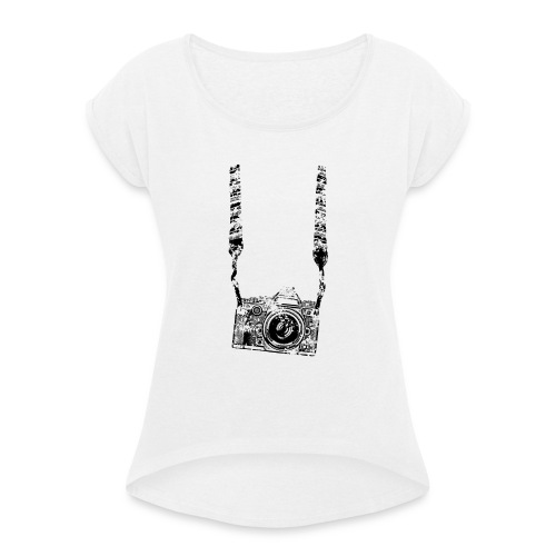 Kamera - Frauen T-Shirt mit gerollten Ärmeln