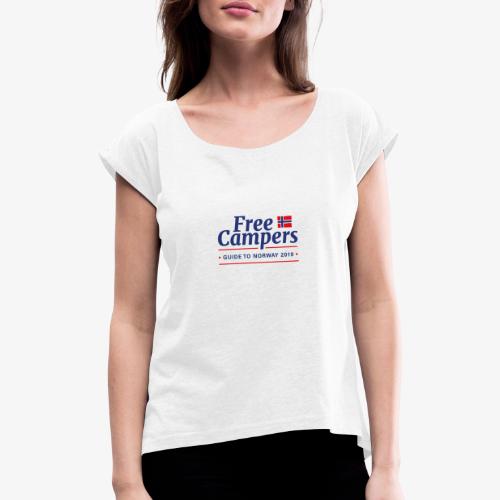 FreeCampersLogo - T-skjorte med rulleermer for kvinner