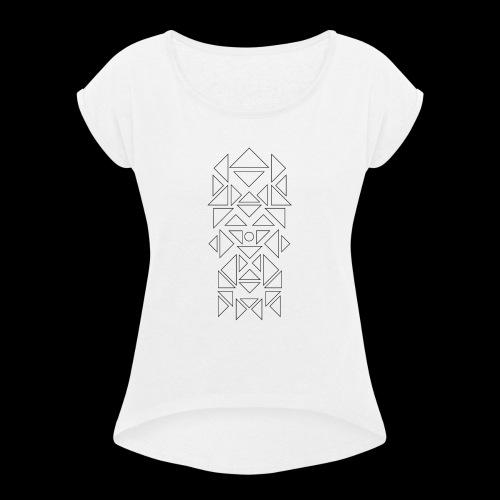 Triangles Pattern - Vrouwen T-shirt met opgerolde mouwen
