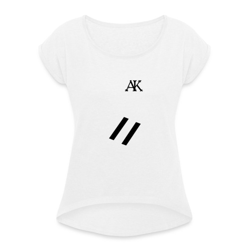 design tee - Vrouwen T-shirt met opgerolde mouwen