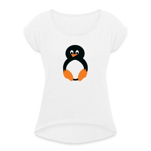 Pingvin - T-shirt med upprullade ärmar dam