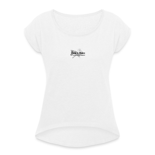 Genius and Madness White Edition - Frauen T-Shirt mit gerollten Ärmeln