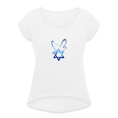 Shalom I - Frauen T-Shirt mit gerollten Ärmeln
