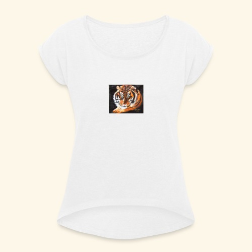 Tiger - Frauen T-Shirt mit gerollten Ärmeln