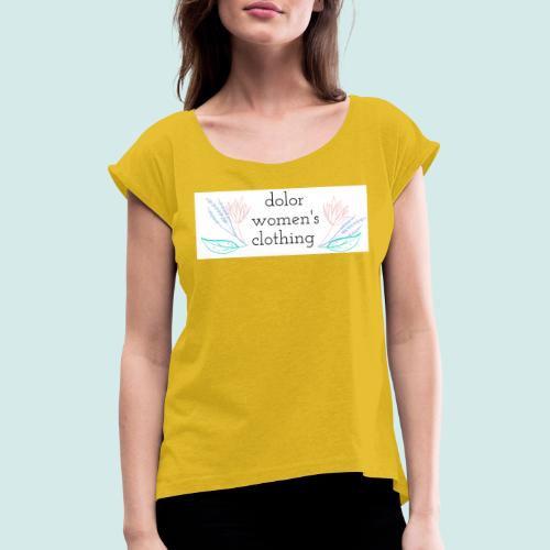 Kleidung für Frauen - Frauen T-Shirt mit gerollten Ärmeln