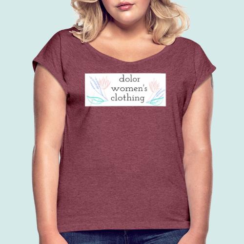 Kleidung für Frauen - Frauen T-Shirt mit gerollten Ärmeln