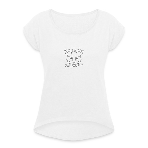 Strada Jewelry Cat - Vrouwen T-shirt met opgerolde mouwen