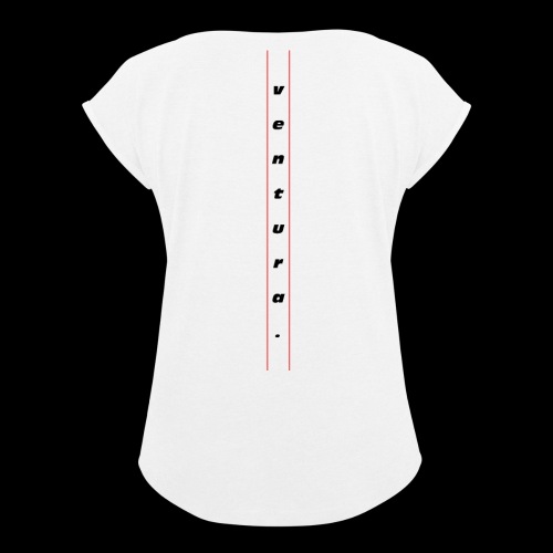 Ventura Back Logo - Vrouwen T-shirt met opgerolde mouwen