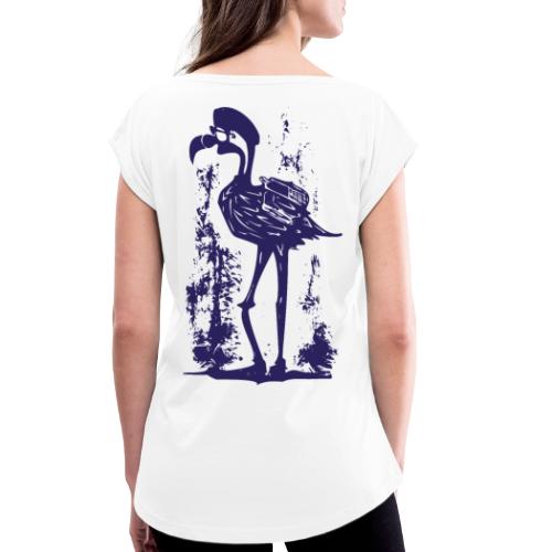 KRIPPOSTAD FLAM Anti Flamingo Clan - Frauen T-Shirt mit gerollten Ärmeln