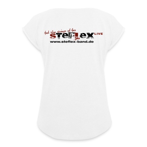 STEFLEX LOGO 4c full www - Frauen T-Shirt mit gerollten Ärmeln