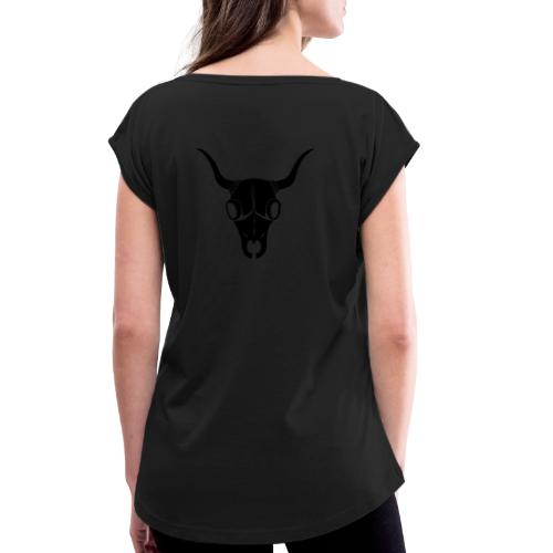 Bufa Skull Black - T-shirt à manches retroussées Femme