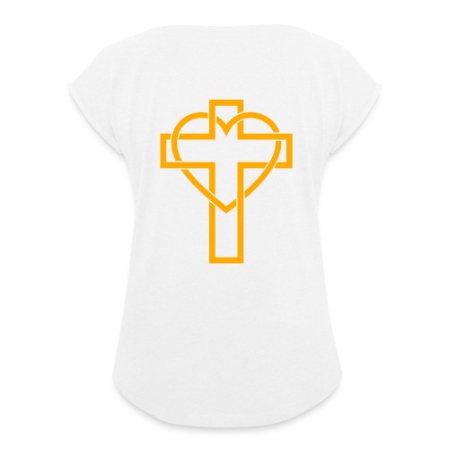 Croix Glorieuse d'Amour - Jésus - T-shirt à manches retroussées Femme