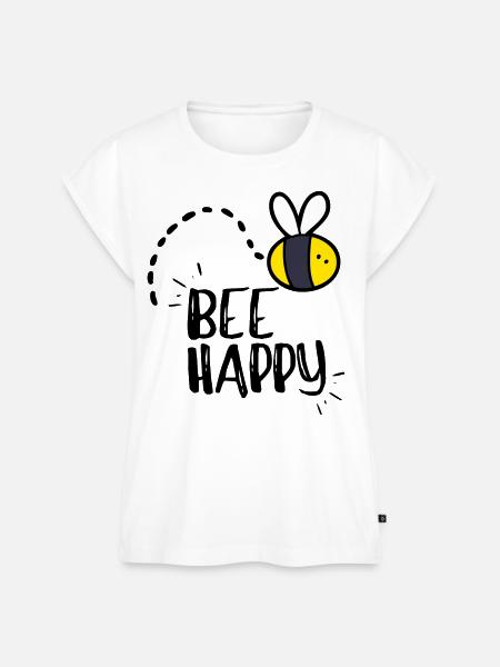 Bee Happy! - Frauen Premium Bio Top - Weiß