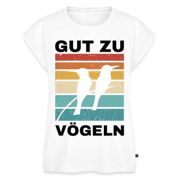 Gut zu Vögeln Vogel Natur lustiger Spruch Geschenk - Frauen Premium Bio Top - Weiß - Vorne - AI Model Female 172 light (172cm)
