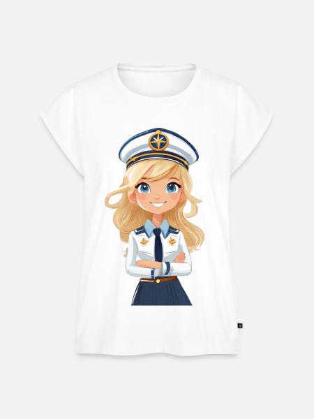 Kapitänin oder Pilotin - Frauen Premium Bio Top - Weiß