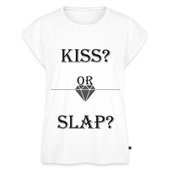 Kiss Or Slap - Women’s Premium Organic Top - white - Front - AI Model Female 172 light (172cm)