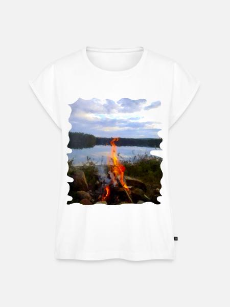 Lagerfeuer - Frauen Premium Bio Top - Weiß