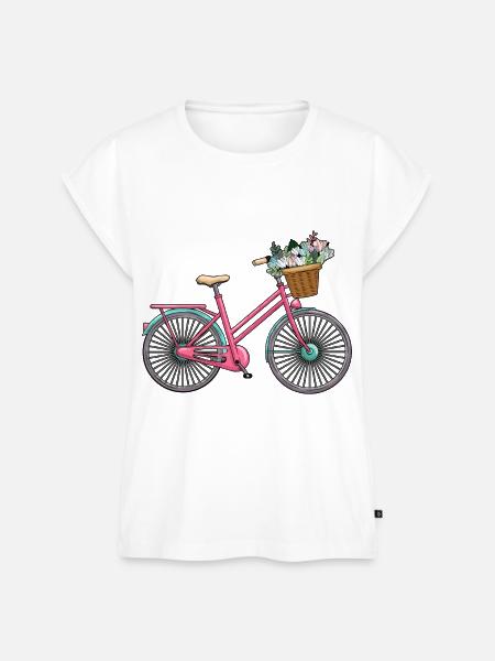 Damenfahrrad Blumen - Frauen Premium Bio Top - Weiß
