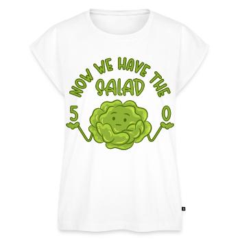 50. Geburtstag - Now we have the salad 50 - Frauen Premium Bio Top - Weiß - Vorne - AI Model Female 172 light (172cm)